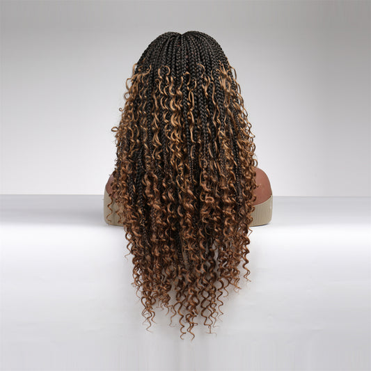 Perruque Haute Résistance à tressé manuelle Balayage Blonde Synthetique 65cm