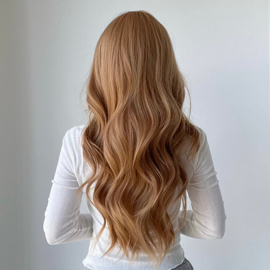 Perruque Haute Tolerance Longue Ondulé Blonde Synthetique 60cm