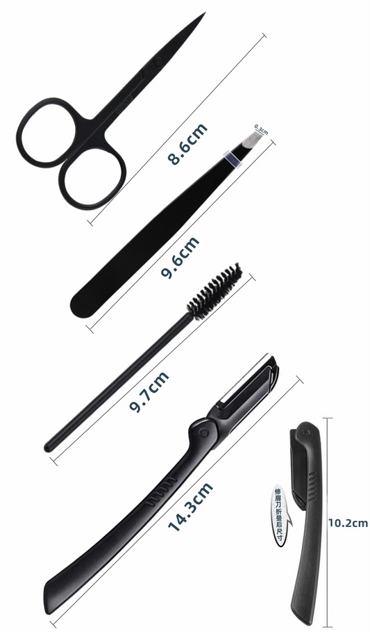 Set de 6 pièces pour la coupe des sourcils en acier inoxydable