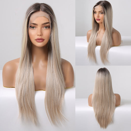Perruque T part Lace Wig longue Raide Blonde 60cm