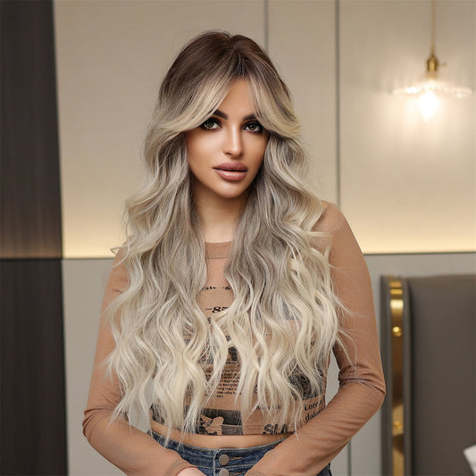 Perruque Synthetique Haute Tolerance Ondulé Blonde 65cm