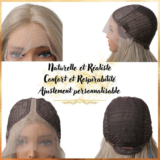 Perruque T part Lace Wig longue Ondulée Blonde 60cm