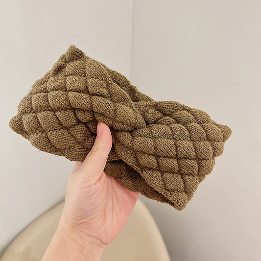 Attache large en laine pour les cheveux