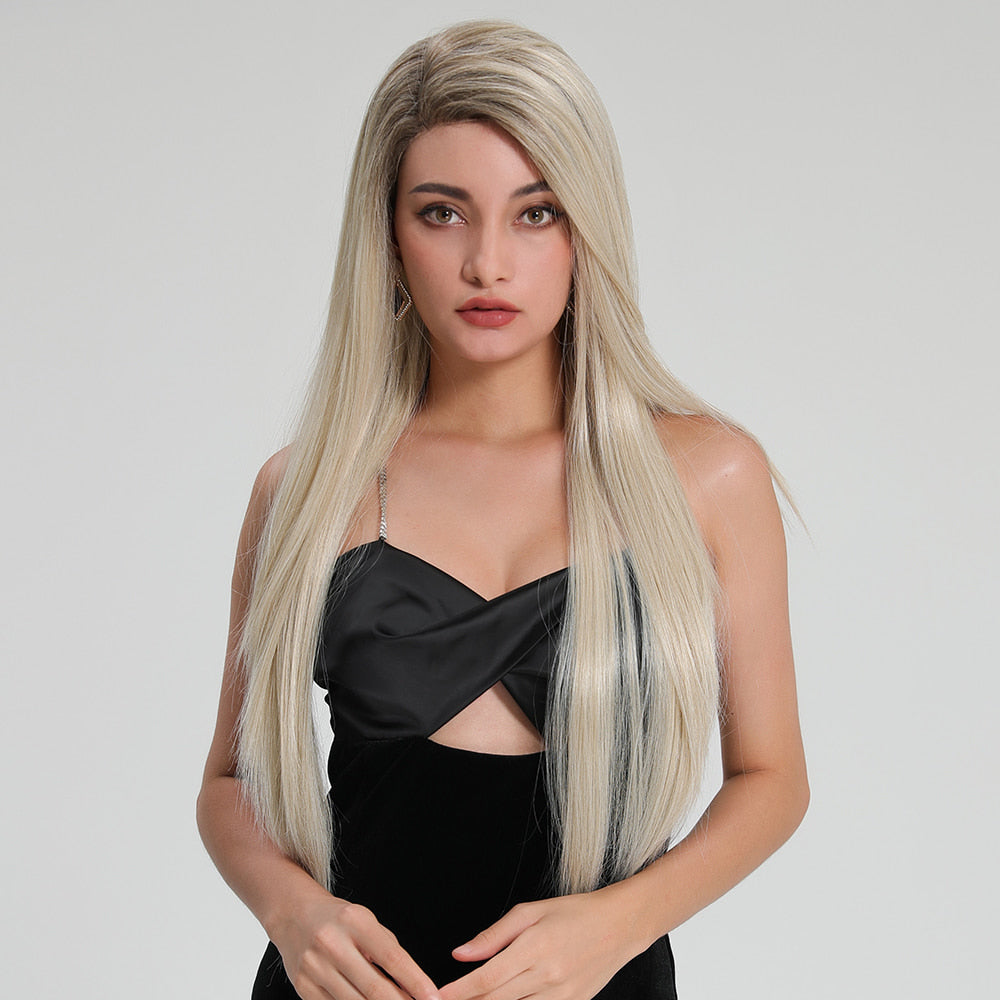Perruque T part Lace Wig longue Blonde 70cm