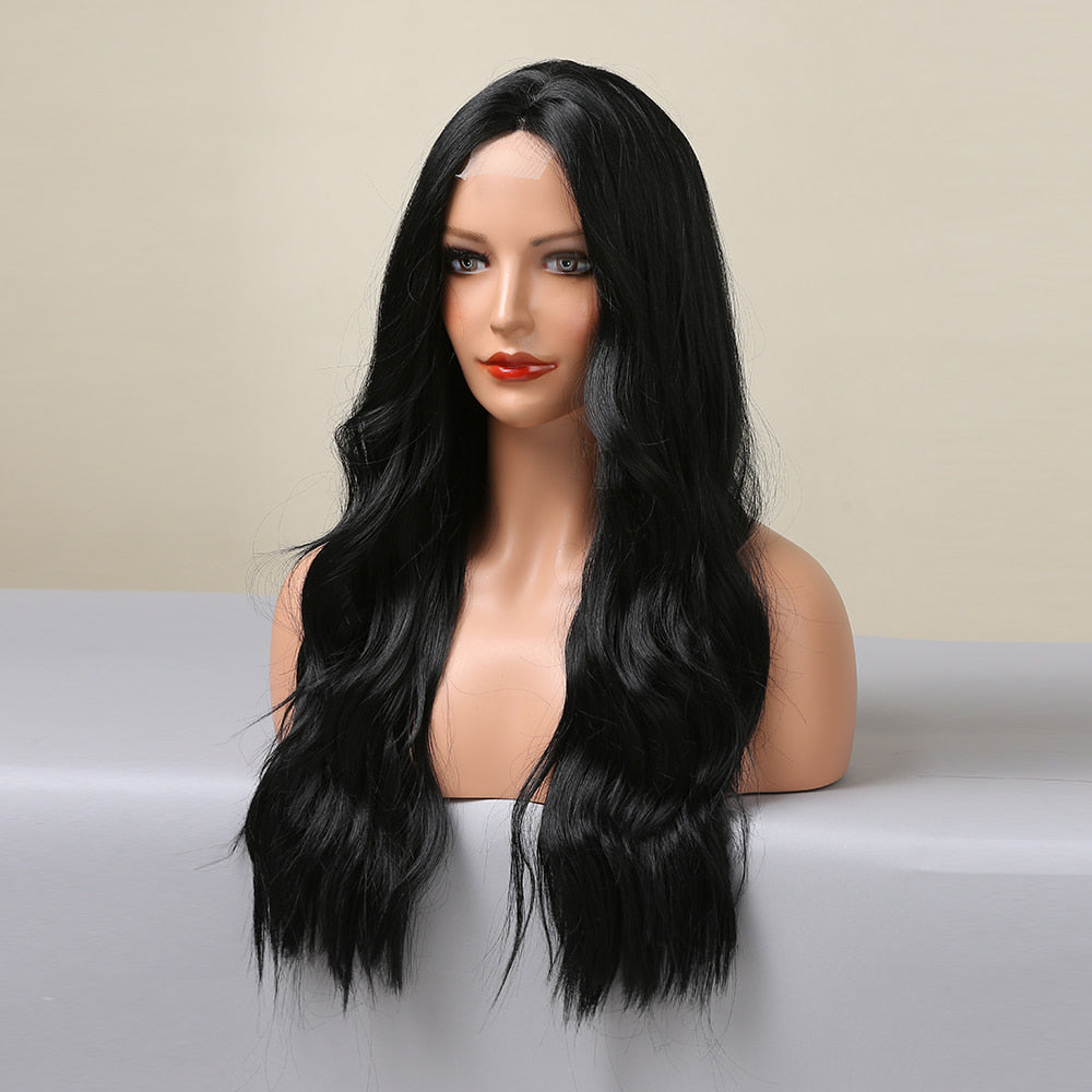 Perruque Lace Wig Tolerance Ondulé Longue Noir 65cm