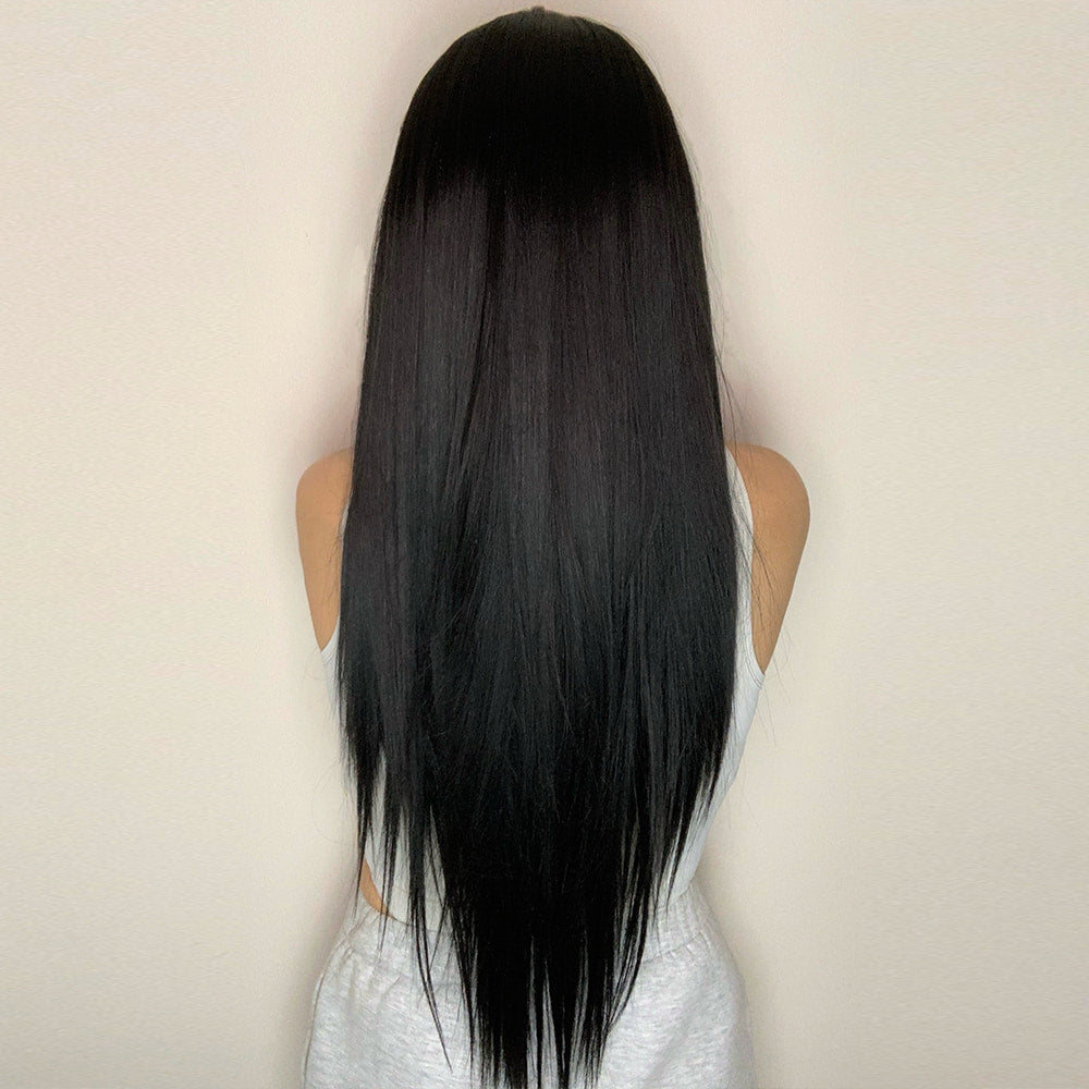 Perruque T part Lace Wig longue Raide Noir 70cm
