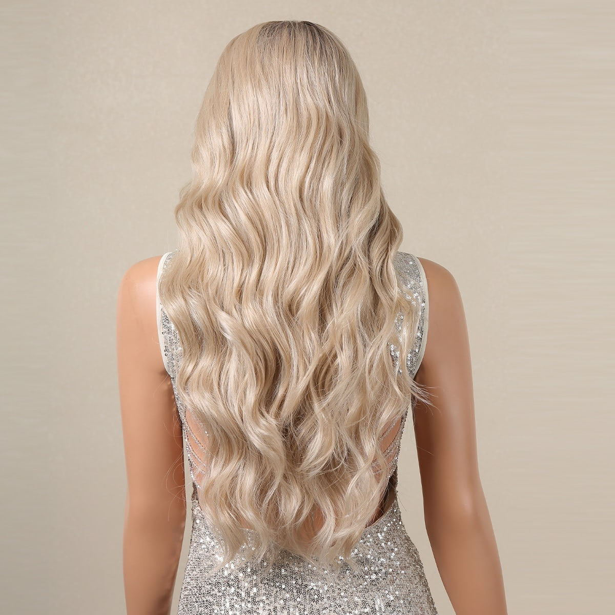 Perruque Lace Front Wig Ondulée Blonde Synthetique 60cm